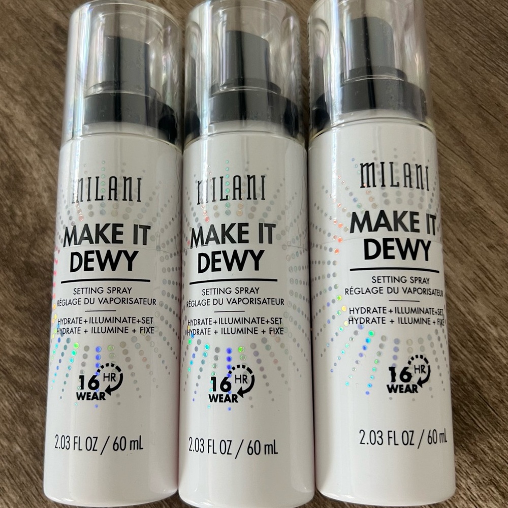 New: Set of 3 Milani Make It Dewy Setting Sprays